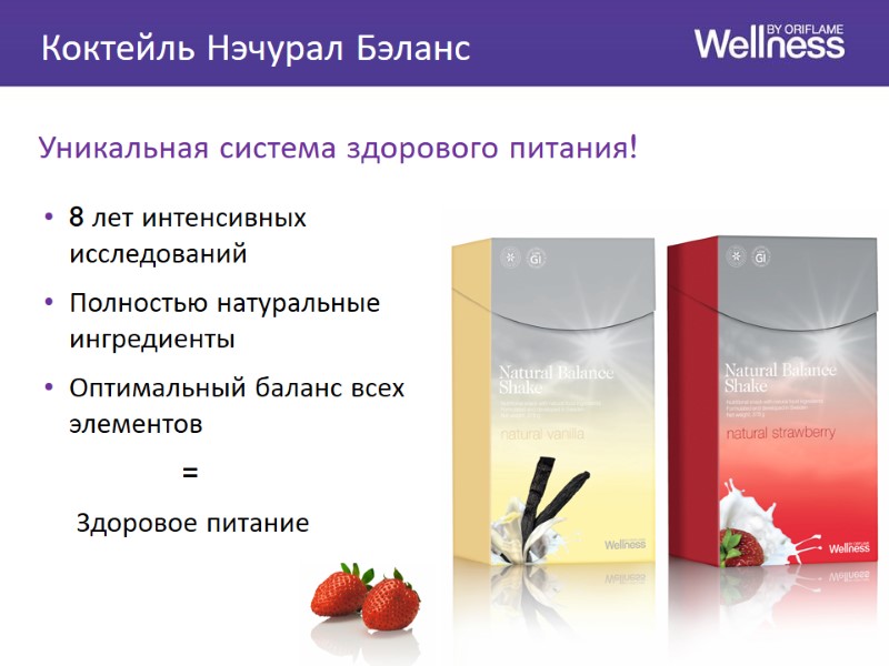 8 лет интенсивных исследований  Полностью натуральные ингредиенты Оптимальный баланс всех элементов  